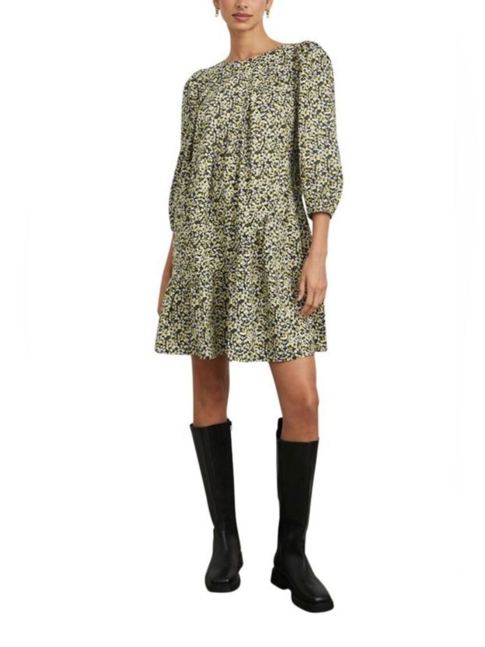 RAILS Louise Mini Dress Chrysanthemum Floral NWT Puff Sleeve Tiered Dress